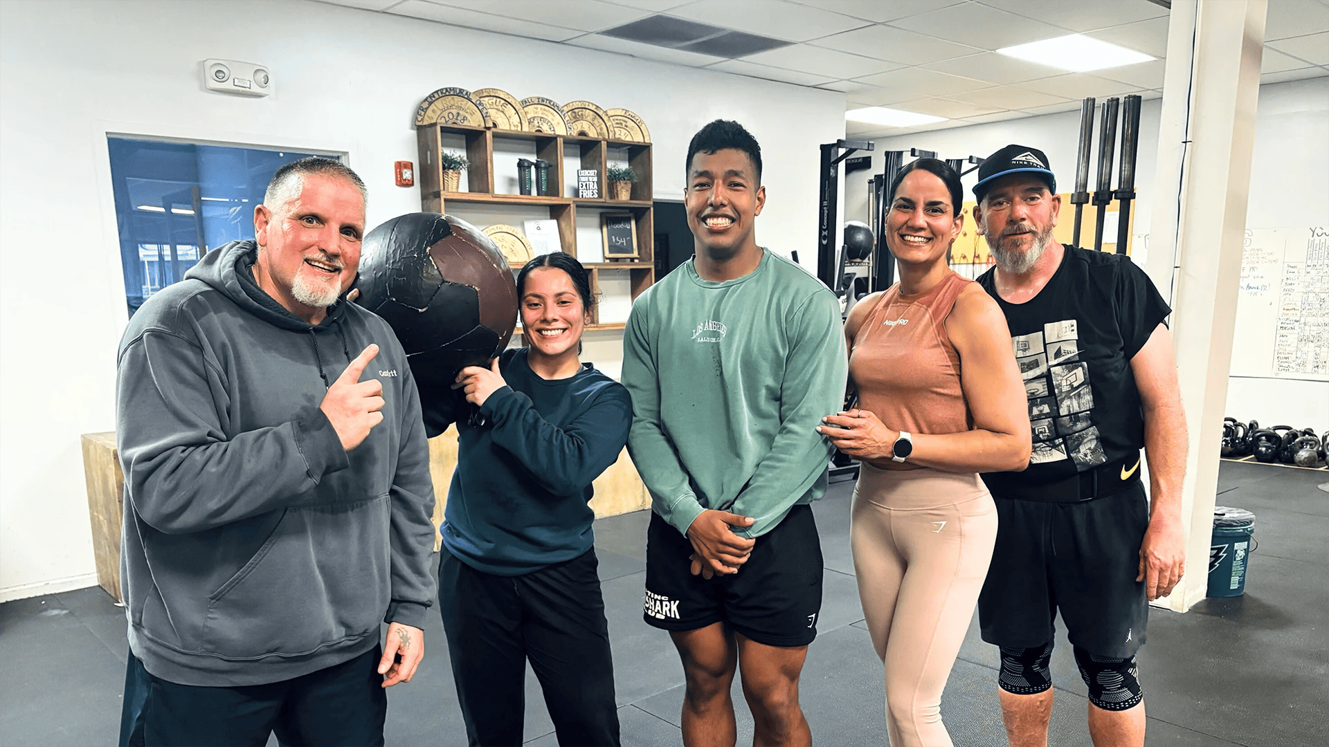 Smiling group training at CrossFit Renaissance